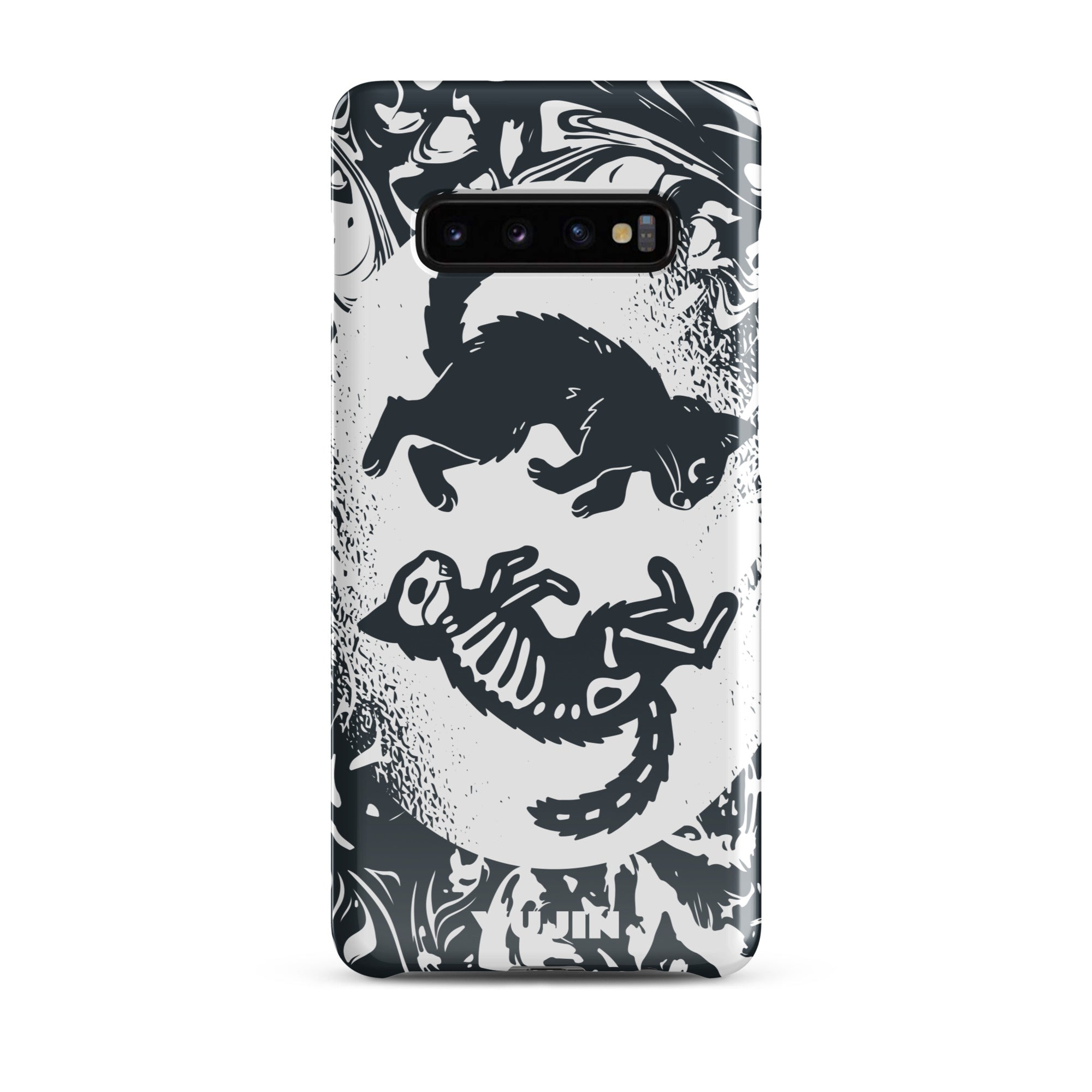 Yūjin Clothing Circle Of Life Cat Samsung® Snap Case featuring a detailed cat and nature-inspired design for Samsung phones.