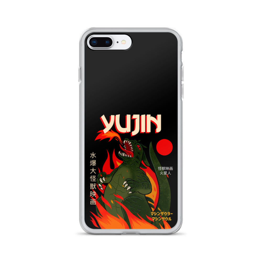 Yūjin Clothing Fire Flame iPhone case with vibrant flame design protecting an iPhone from scratches and impacts.