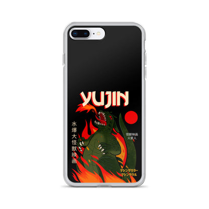 Yūjin Clothing Fire Flame iPhone case with vibrant flame design protecting an iPhone from scratches and impacts.