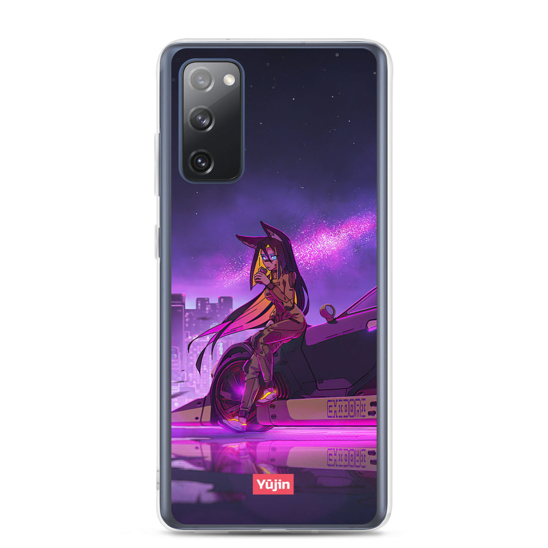 Cyber Girl Samsung phone case by Yūjin Clothing featuring a vibrant, artistic design with a cyber-inspired girl illustration.