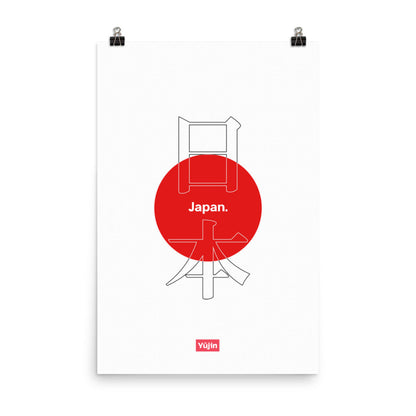 Yūjin Clothing Japan poster featuring traditional Japanese artwork with vibrant colors and cultural motifs.