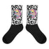 Japanese Vaporwave cat socks by Yūjin Clothing featuring vibrant, retro-inspired cat designs on comfortable sock fabric.