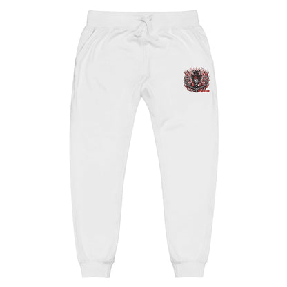 Yūjin Clothing Fire God sweatpants featuring bold fire graphic design and comfortable fit, made from soft fabric for casual wear.