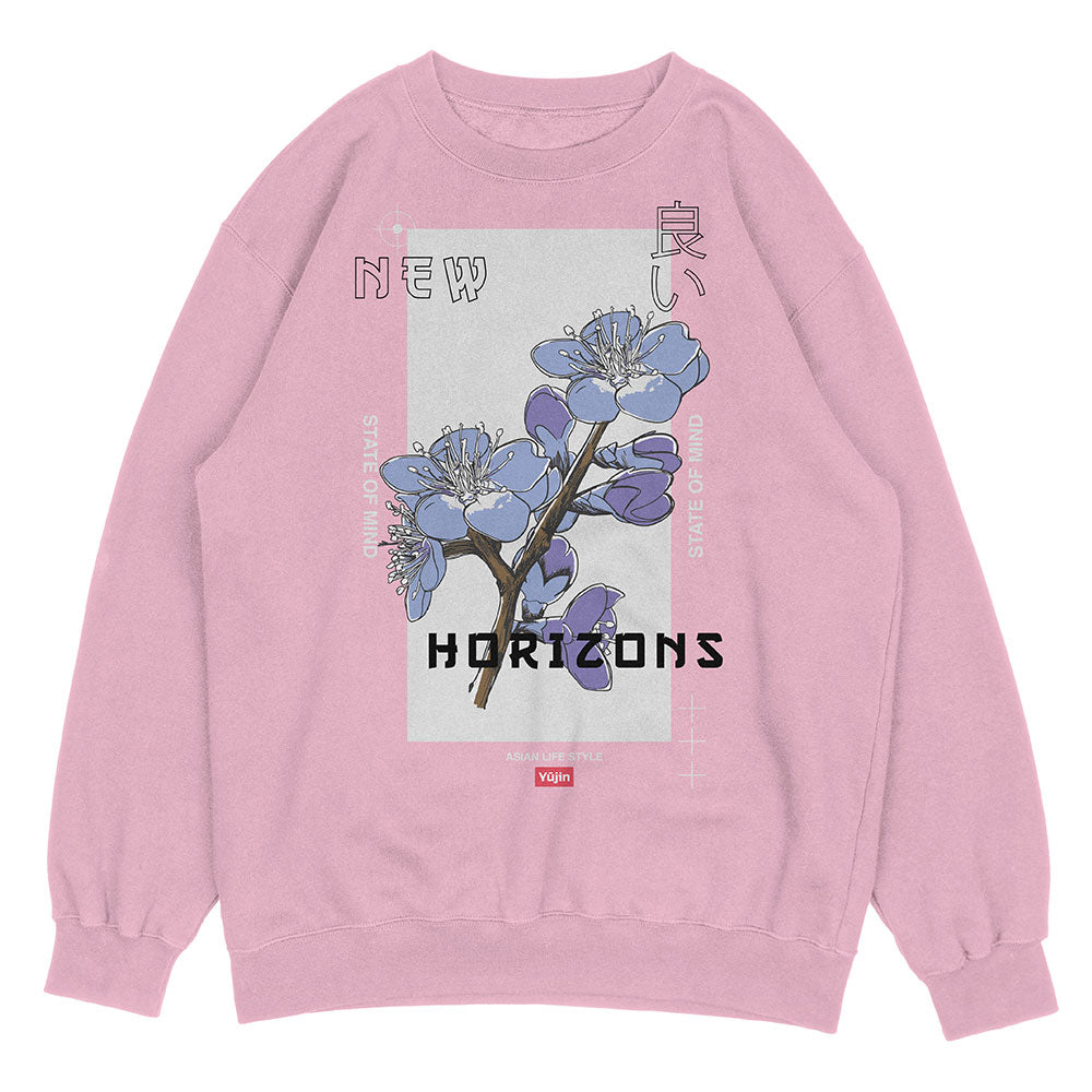 Yūjin Clothing Horizons sweatshirt with a cozy, relaxed fit, featuring a stylish design and soft fabric for comfortable wear.