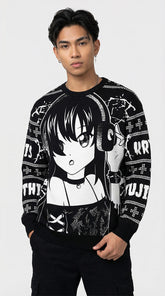 Dark Christmas ugly sweatshirt by Yūjin Clothing featuring festive holiday designs and comfortable fabric for seasonal style.