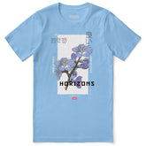 Yūjin Clothing Horizons T-Shirt featuring a colorful graphic design, casual fit, and comfortable fabric on a plain background.