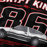 Yūjin Clothing Drift King T-Shirt featuring a graphic design, casual fit, and soft fabric, perfect for streetwear and automotive enthusiasts.