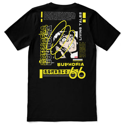 Yūjin Clothing Euphoria T-Shirt in vibrant colors, featuring a comfortable fit and stylish design for casual wear.