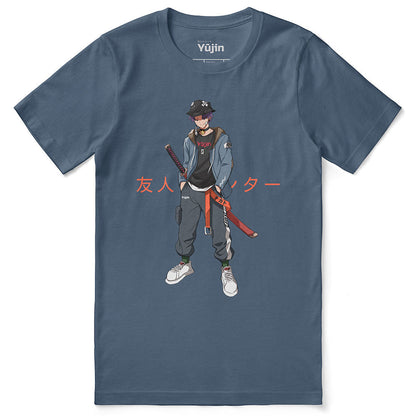 Yūjin Clothing Expert T-Shirt in black with minimalist logo, comfortable cotton fabric, casual fit, suitable for everyday wear.