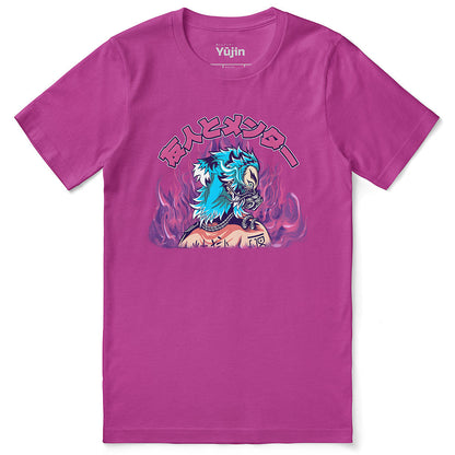 Yūjin Clothing Flames T-Shirt featuring a bold flame graphic design on a casual cotton tee.