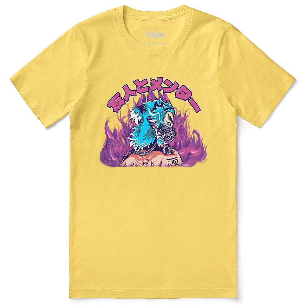 Yūjin Clothing Flames T-Shirt featuring a striking flame graphic on the front, made from soft cotton fabric.
