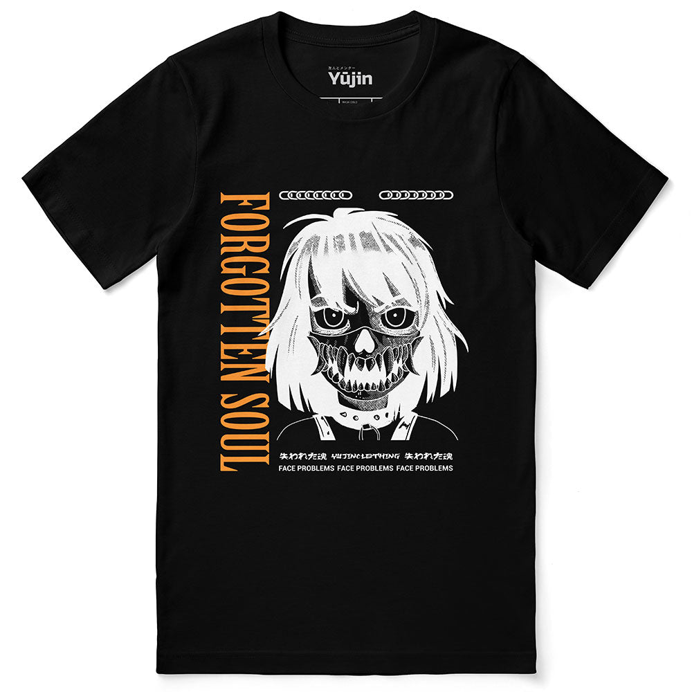 Yūjin Clothing Forgotten Soul T-Shirt featuring a stylish graphic design on soft, comfortable fabric for casual wear.