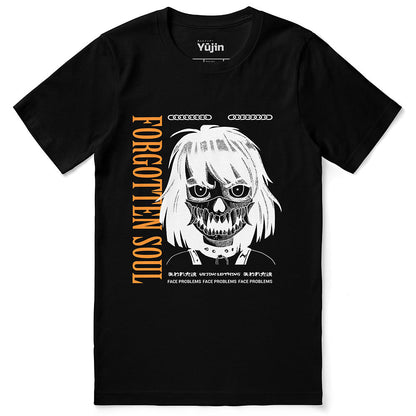 Yūjin Clothing Forgotten Soul T-Shirt featuring a stylish graphic design on soft, comfortable fabric for casual wear.