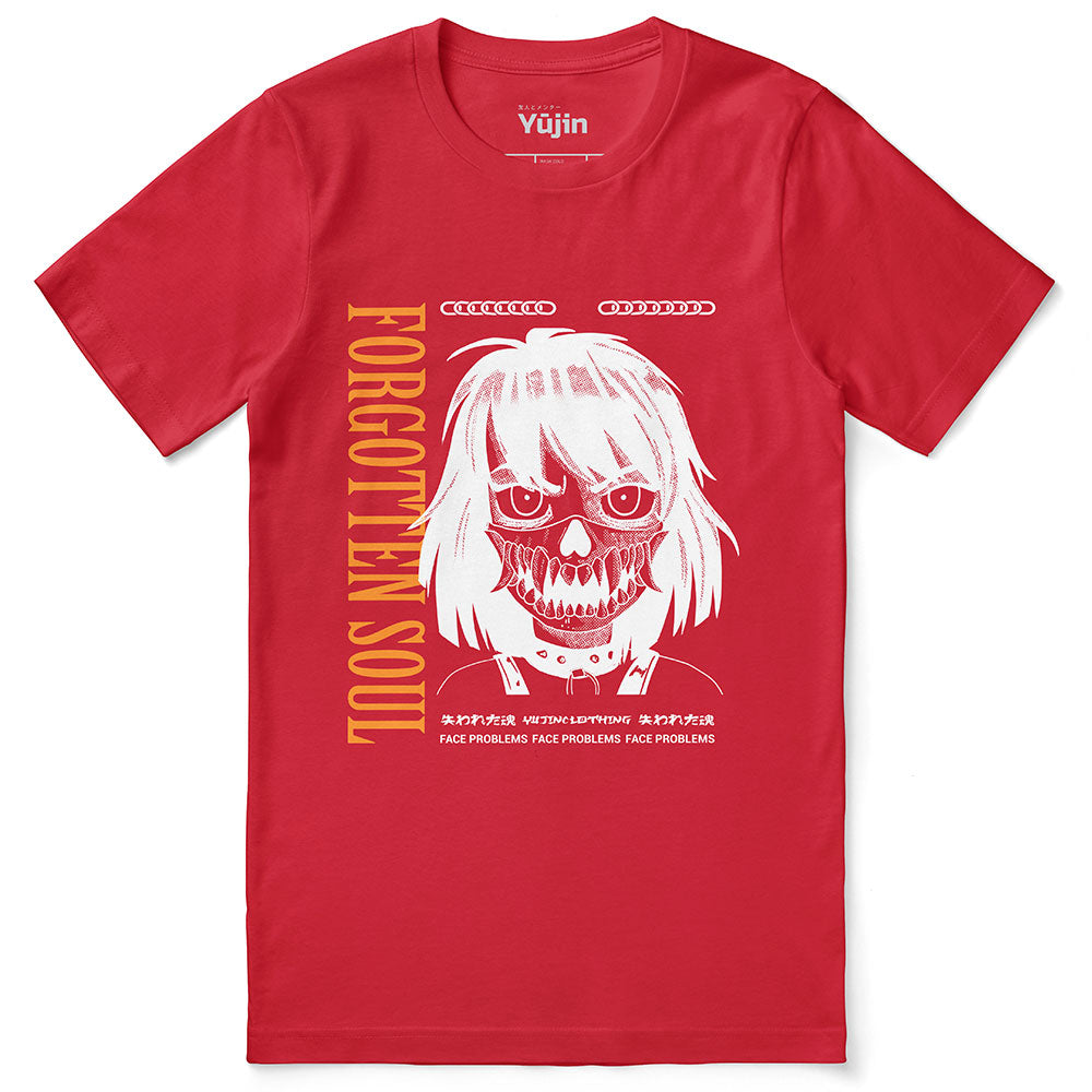 Yūjin Clothing Forgotten Soul T-Shirt displayed on a model, featuring a comfortable fit and stylish design.