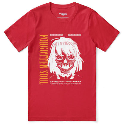 Yūjin Clothing Forgotten Soul T-Shirt displayed on a model, featuring a comfortable fit and stylish design.