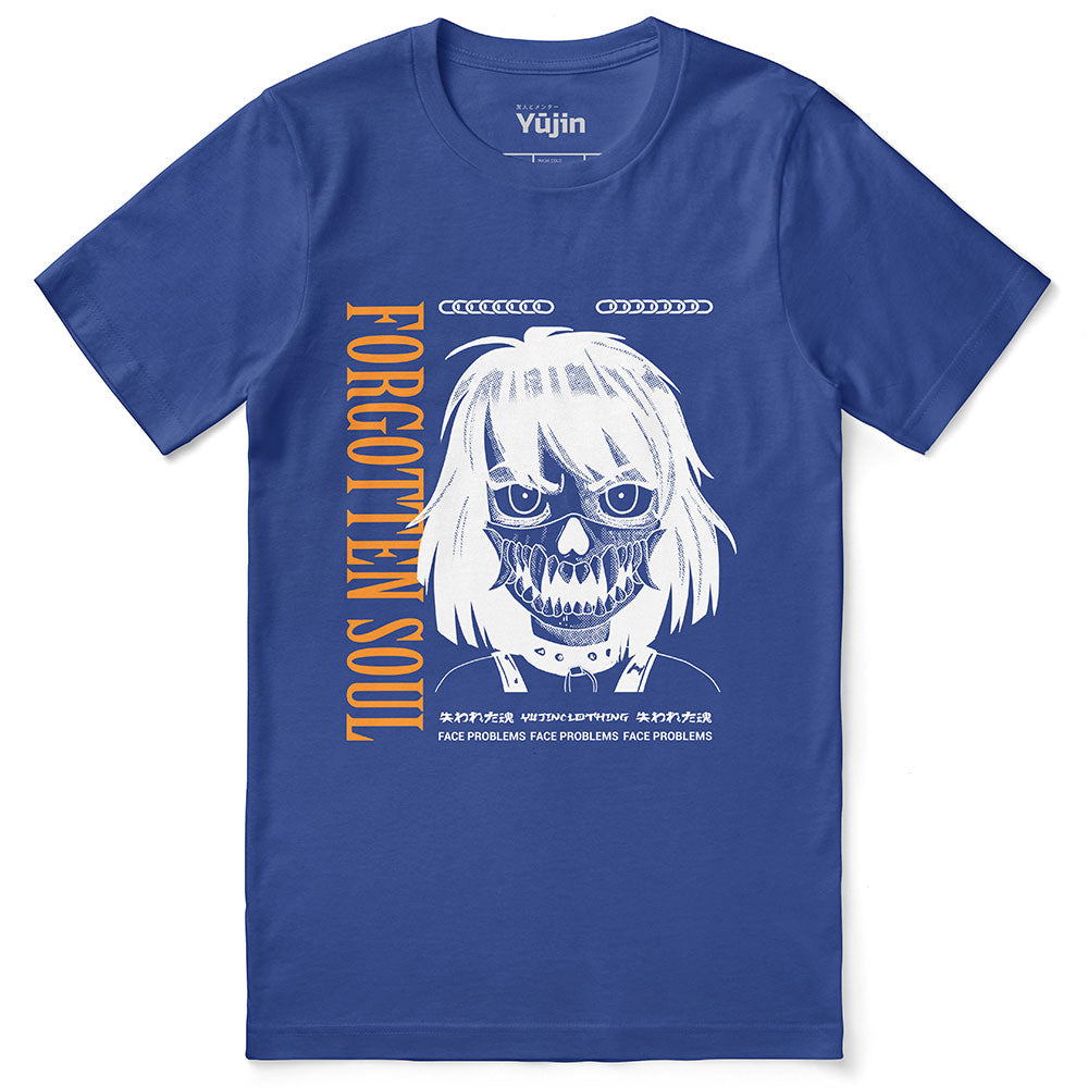 Yūjin Clothing Forgotten Soul T-Shirt with dark artistic graphic, showcasing a casual fit and moody, expressive design.
