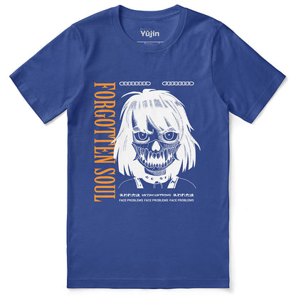 Yūjin Clothing Forgotten Soul T-Shirt with dark artistic graphic, showcasing a casual fit and moody, expressive design.
