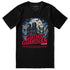 Black Gothic Guardian Cat T-Shirt by Yūjin Clothing featuring a detailed cat with gothic design elements on soft fabric.