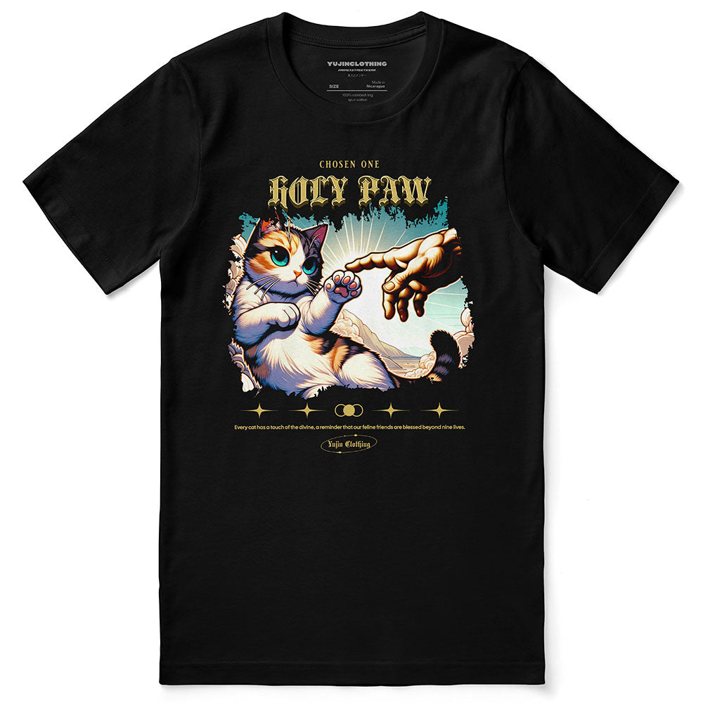 Yūjin Clothing Holy Paw T-Shirt featuring a bold paw print design on a comfortable casual tee.