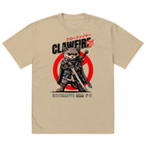Yūjin Clothing Clawfire Oversized Faded Cat T-Shirt featuring a relaxed fit and a faded cat graphic design on soft fabric