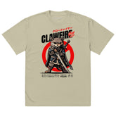 Yūjin Clothing Clawfire Oversized Faded Cat T-Shirt featuring a relaxed fit, faded graphic design, and comfortable cotton fabric.