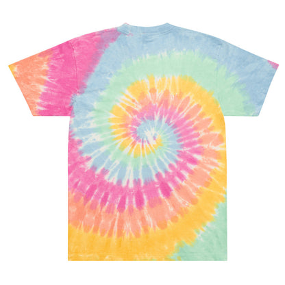 Japanese Love Tie-Dye T-Shirt by Yūjin Clothing featuring vibrant, swirling tie-dye pattern on casual cotton T-shirt