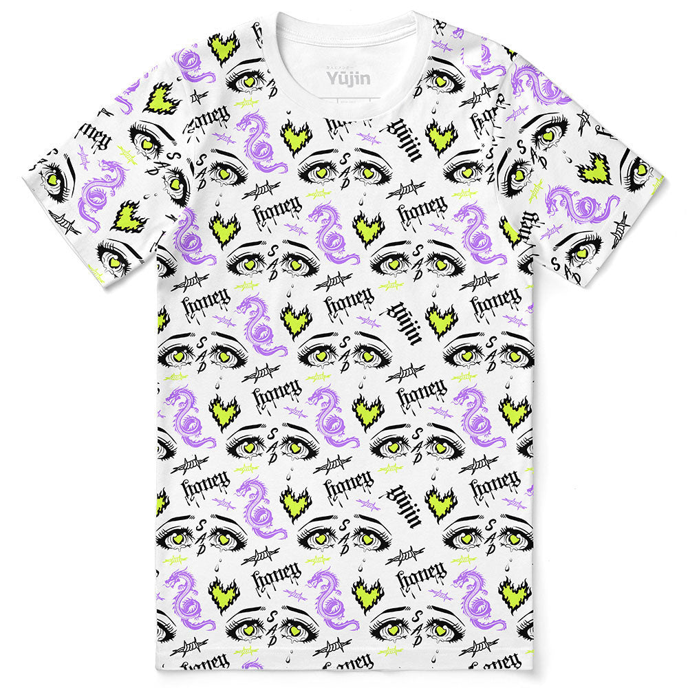 Yellow Honey T-Shirt from Yūjin Clothing featuring a comfortable fit and casual style.