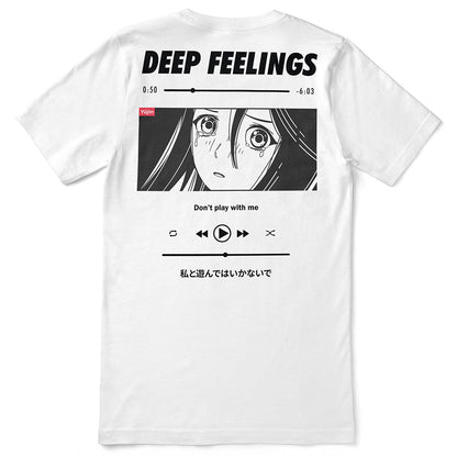 Yūjin Clothing Deep Feelings T-Shirt featuring a comfortable fit and artistic design on soft fabric.