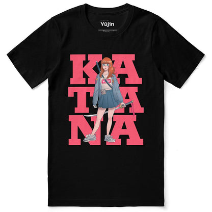 Yūjin Clothing Katana T-Shirt featuring a sleek katana sword graphic on a comfortable casual T-shirt.