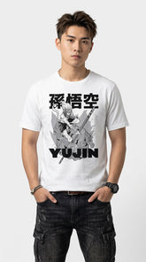 Yūjin Clothing Magic Monkey T-Shirt featuring a playful monkey graphic on a comfortable casual tee for men and women.