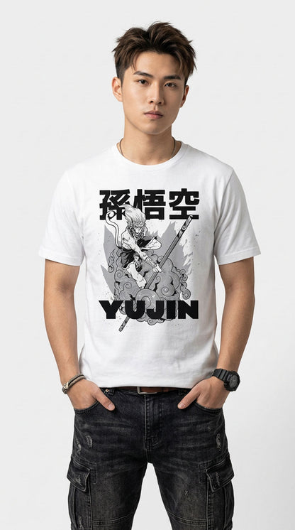 Yūjin Clothing Magic Monkey T-Shirt featuring a playful monkey graphic on a comfortable casual tee for men and women.