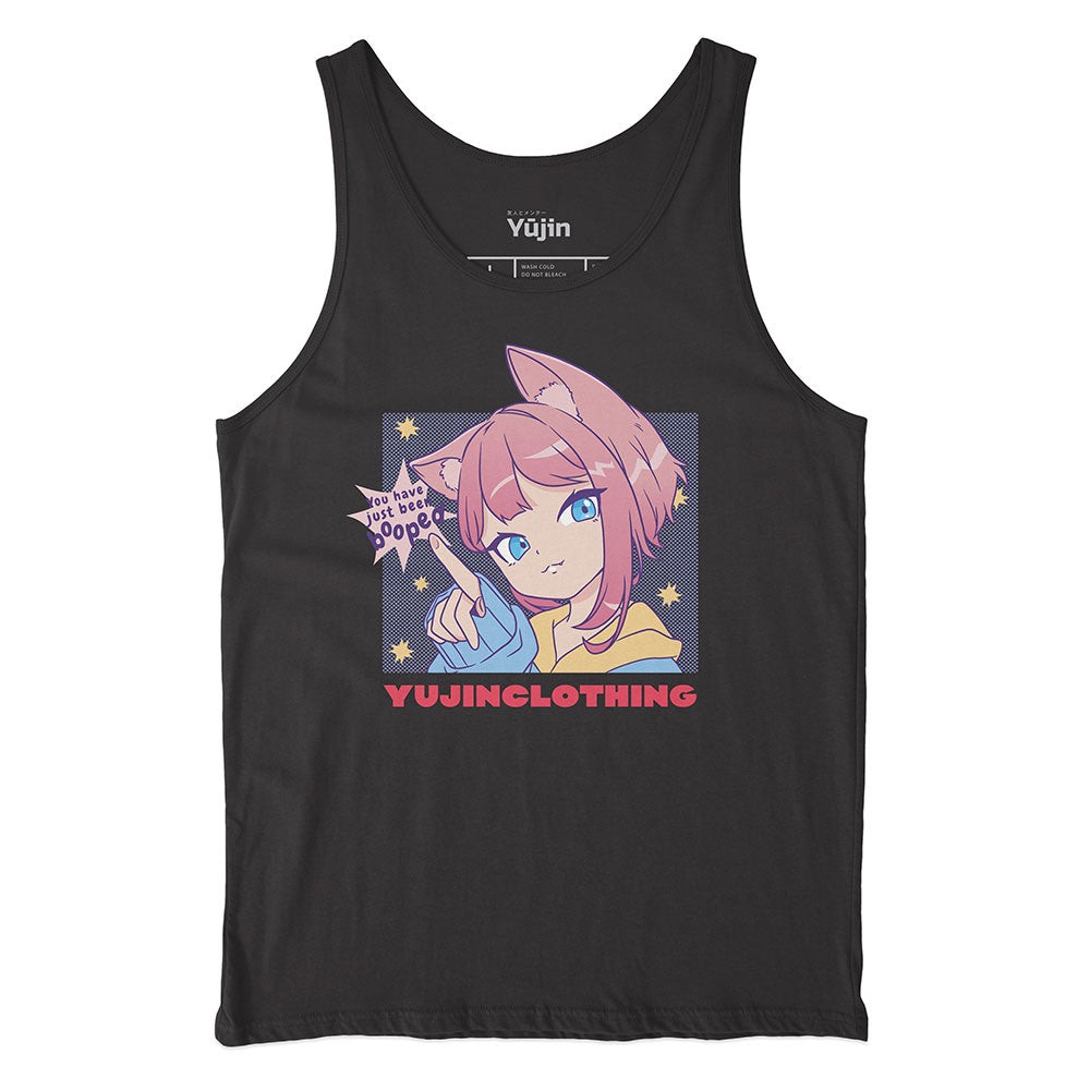 Yūjin Clothing booped tank top featuring a relaxed fit and stylish design, perfect for casual wear.