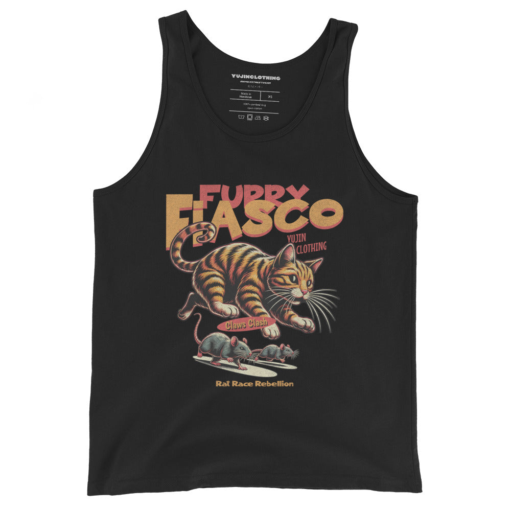 Yūjin Clothing furry cat-themed tank top featuring a soft, plush fabric with a playful feline design and comfortable fit.