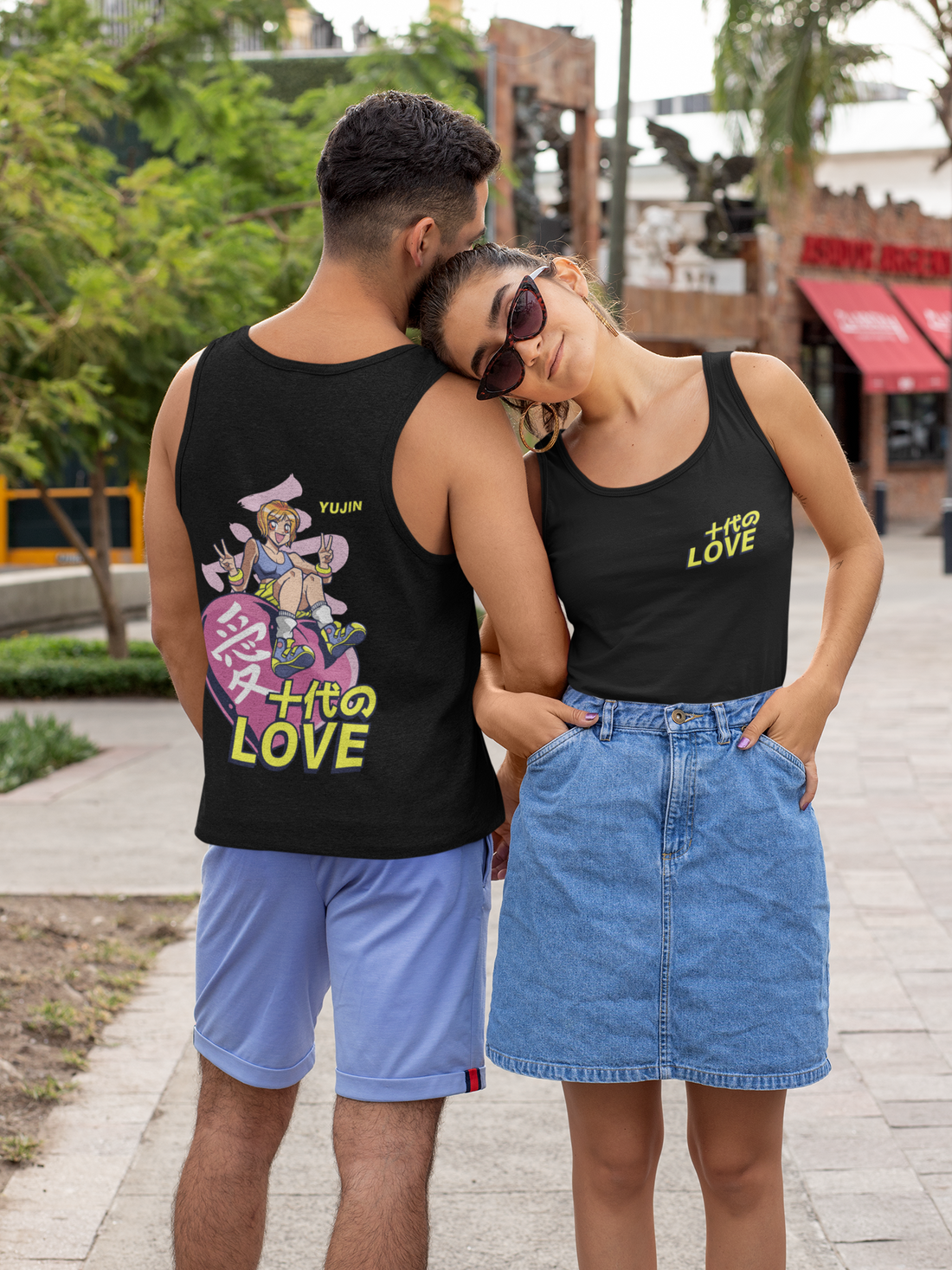 Yūjin Clothing Love Tank Top featuring a stylish sleeveless design with a printed love graphic on soft fabric.