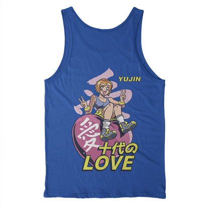Yūjin Clothing Love Tank Top featuring a sleeveless design with a printed love graphic on soft fabric
