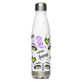Yūjin Clothing honey water bottle with clear body and lid, showcasing a sleek, reusable design for hydration on the go.