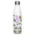 Yūjin Clothing honey water bottle with clear body and lid, showcasing a sleek, reusable design for hydration on the go.