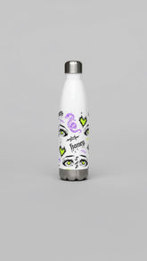 Yūjin Clothing honey water bottle with a sleek, clear design and a secure lid, perfect for staying hydrated on the go.