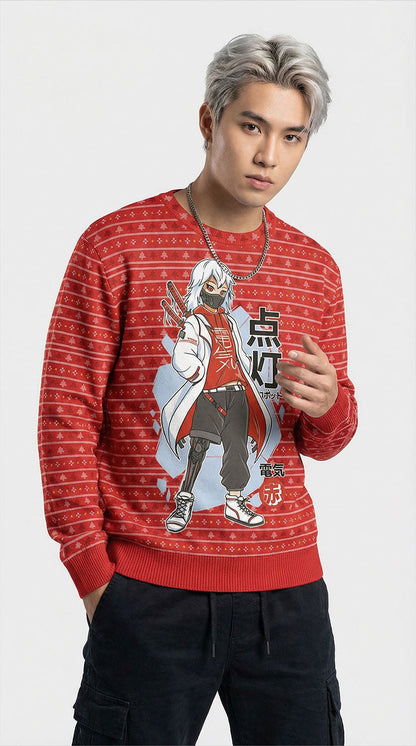 Anime Samurai Christmas Ugly Sweatshirt