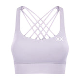 Lilac Ryla Bra by BLACKOUT BARBELL featuring a stylish design and comfortable fit, shown on a model.